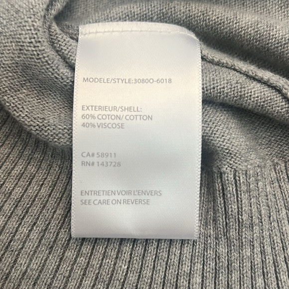 Tribal Women Large Gray Floral Embroidered Knit Ruffle 3/4 Sleeve Sweater - Picture 8 of 9